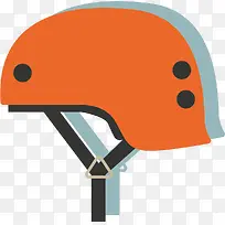 安全头盔橙色矢量卡通风格