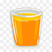 水彩绘橙汁矢量图