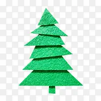 绿色折叠圣诞树元素