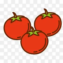 多汁的卡通矢量红色番茄