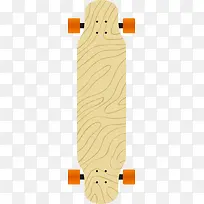 扁平创意木纹滑板