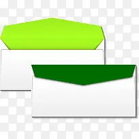 矢量手绘绿色信封