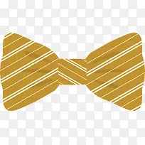 黄色条纹矢量对称蝴蝶领结