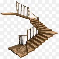 转折盘旋木台阶楼梯