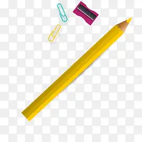 开学季黄色卡通铅笔