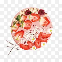 果盘草莓鲜花
