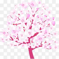 唯美樱花树图案素材