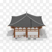 灰色方形庭院古典楼阁