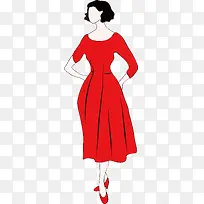 穿着红裙子的女人