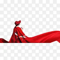 女王节女神节妇女节红衣女子红裙大气侧脸