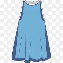 矢量蓝色裙子png图