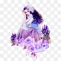 紫色花与女王