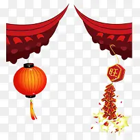 中国风喜庆节日红色装饰图案