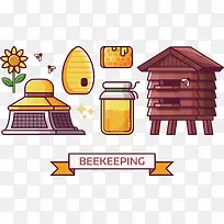 蜂蜜和蜂房矢量图