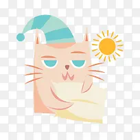 手绘可爱的小猫咪免抠图
