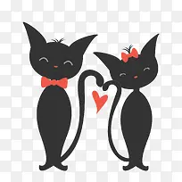 卡通可爱的猫咪情侣设计