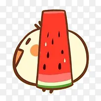 西瓜宝宝侧面站立