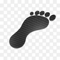 黑色带颗粒的塑料人物脚印素材