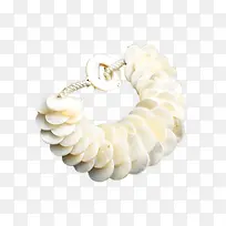 圆片贝壳串珠白色贝母手链