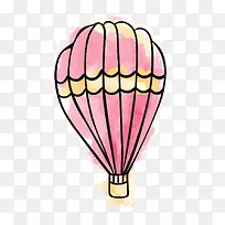 水彩绘粉色氢气球