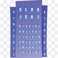 紫色办公楼矢量图