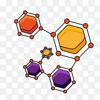彩色分子结构矢量图