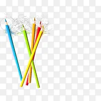 彩色铅笔和校园涂鸦矢量素材