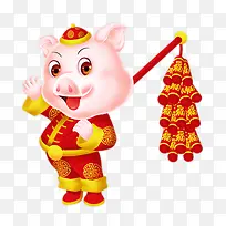 新年福猪卡通免抠图