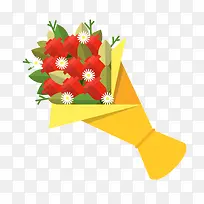 一束玫瑰花矢量图