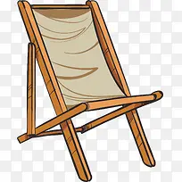 清凉夏日海滩躺椅休闲矢量素材