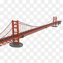 红色直形状铁索桥