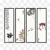中式花卉写实挂画