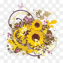 菊花花卉素材设计背景