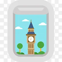 卡通英国大本钟窗口
