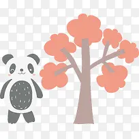 手绘卡通动物熊猫矢量素材