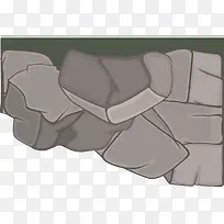 扁平化石块素材图