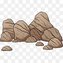 卡通手绘棕色石头子石子