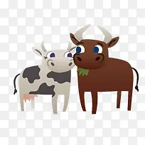 棕色卡通设计动物奶牛
