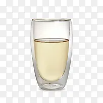 长玻璃透明杯中清透绿茶