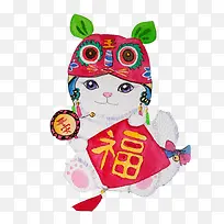 小猫抱福春节素材图片