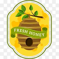 卡通可爱蜜蜂蜂巢标签