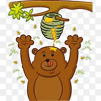 偷吃蜂蜜的棕熊