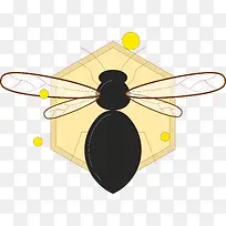 矢量图黑色小蜜蜂