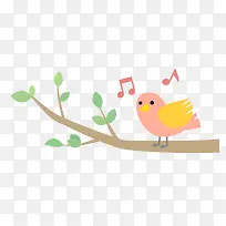 树枝上唱歌的小鸟