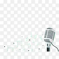 创意卡通麦克风与五线音符