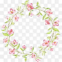 粉色小花朵花环图案
