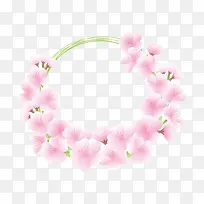 粉色美丽春季花环