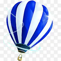 蓝白条纹热气球