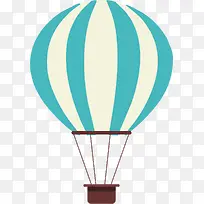 蓝白色条纹卡通热气球