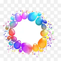 彩色圆弧渐变气球元素